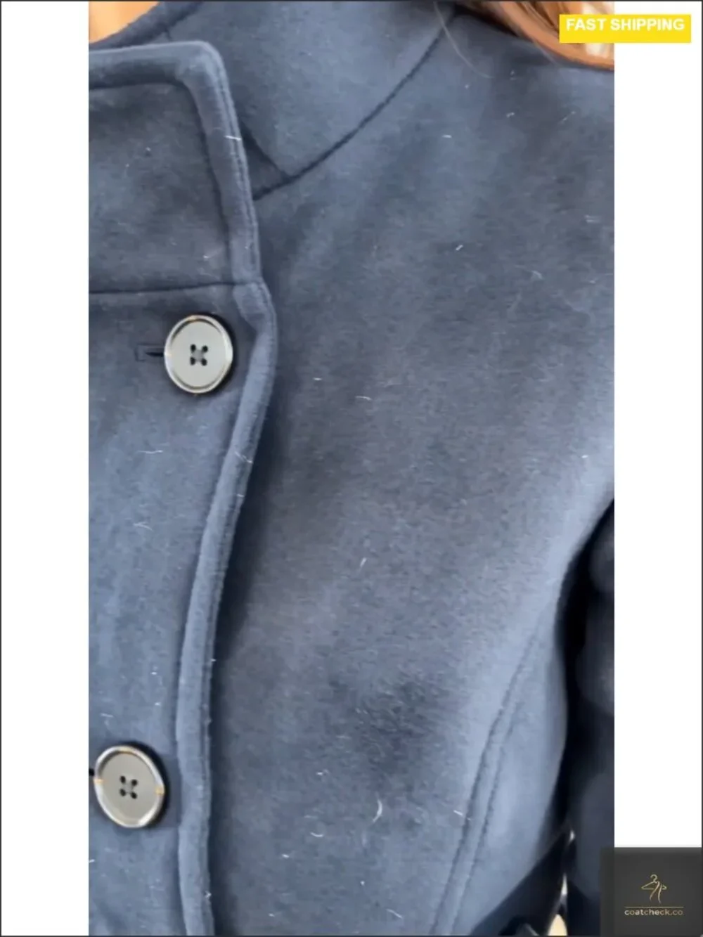 Women's Double-Breasted Wool Pea Coat Winter Overcoat with Pockets